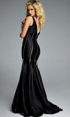 Jovani 44175 - V-Neck Mermaid Gown with Zippers - back view