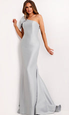 Jovani 44176 - One Shoulder Bow Detail Mermaid Gown - designer bridesmaid dress at Silhouette Dresses