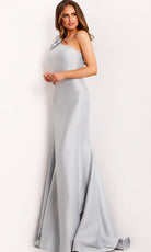 Jovani 44176 - One Shoulder Bow Detail Mermaid Gown - back view