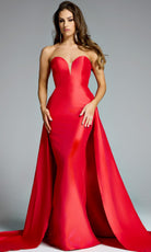 Jovani 44180 - Strapless Satin Gown with Overskirt - designer prom dress at Silhouette Dresses