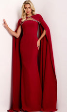 Jovani 44184 - Strapless Beaded Trim Evening Gown with Cape - designer prom dress at Silhouette Dresses
