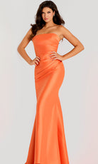 Jovani 44196 - Straight Neck Trumpet Gown With Matching Jacket - back view