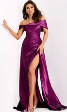 Jovani 44322 - Off Shoulder Ruched Gown with Slit - designer prom dress at Silhouette Dresses