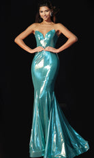 Jovani 44342 - Metallic Mermaid Seamed Prom Dress - designer prom dress at Silhouette Dresses