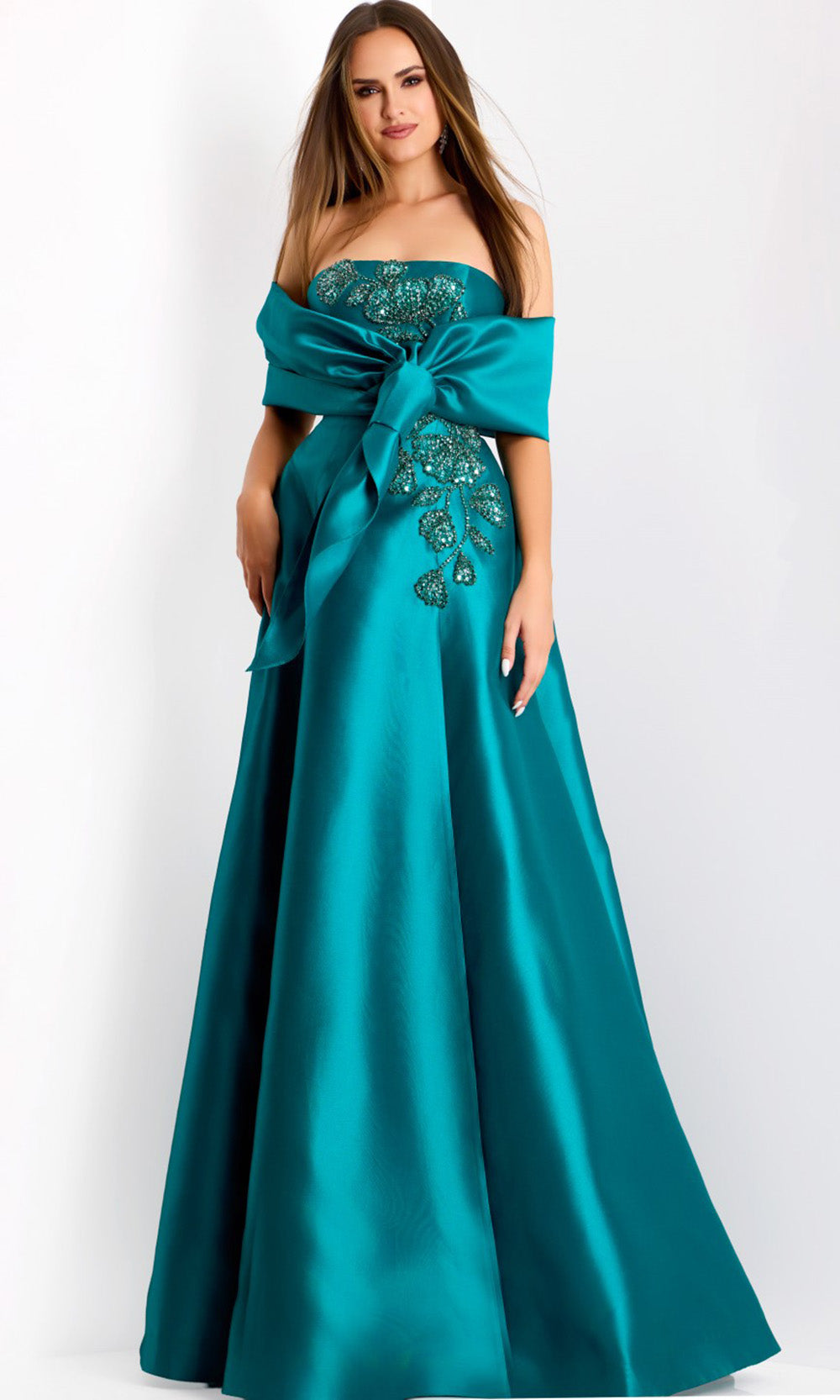 Jovani 44352 - Strapless A-line Gown with Shawl - designer prom dress at Silhouette Dresses