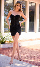 Primavera Couture 4439 - Ruched Sequin Skirt Strapless Dress - view 9