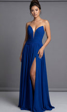 Jovani 44405 - Ruched Plunging V-Neck Flowy Prom Gown - view 5
