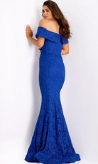 Jovani 44417 - Off Shoulder Lace Mermaid Gown - view 4