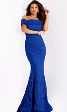 Jovani 44417 - Off Shoulder Lace Mermaid Gown - detail view
