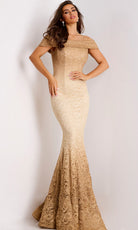 Jovani 44417 - Off Shoulder Lace Mermaid Gown - designer prom dress at Silhouette Dresses