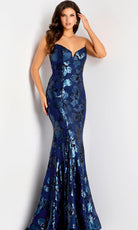 Jovani 44449 - Floral Sequin Mermaid Evening Gown - designer pageant gown at Silhouette Dresses