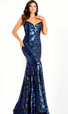 Jovani 44449 - Floral Sequin Mermaid Evening Gown - detail view