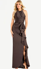 Jovani 44472 - Halter Ruffle Column Evening Gown - designer mother of the bride dress at Silhouette Dresses