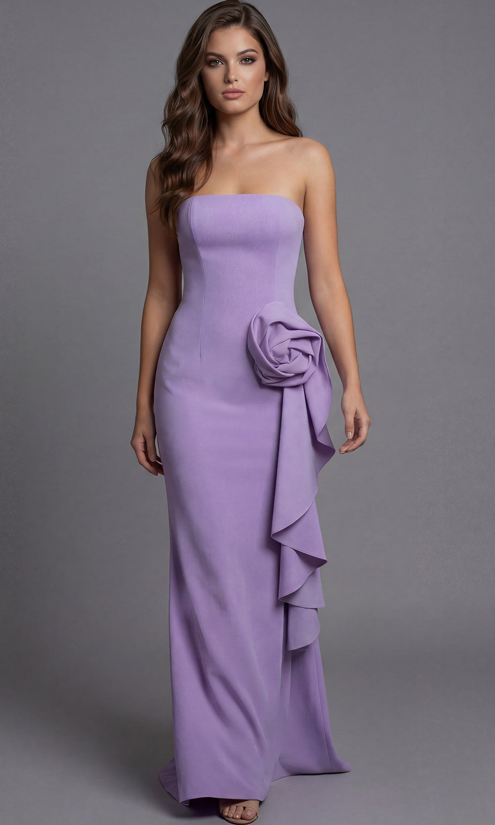 Jovani 44503 - Strapless Floral Accent Evening Gown - designer prom dress at Silhouette Dresses