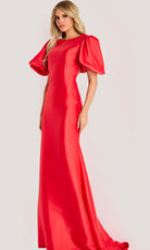Jovani 44522 - Puff Sleeve Tie Open Back Evening Gown - designer mother of the bride dress at Silhouette Dresses