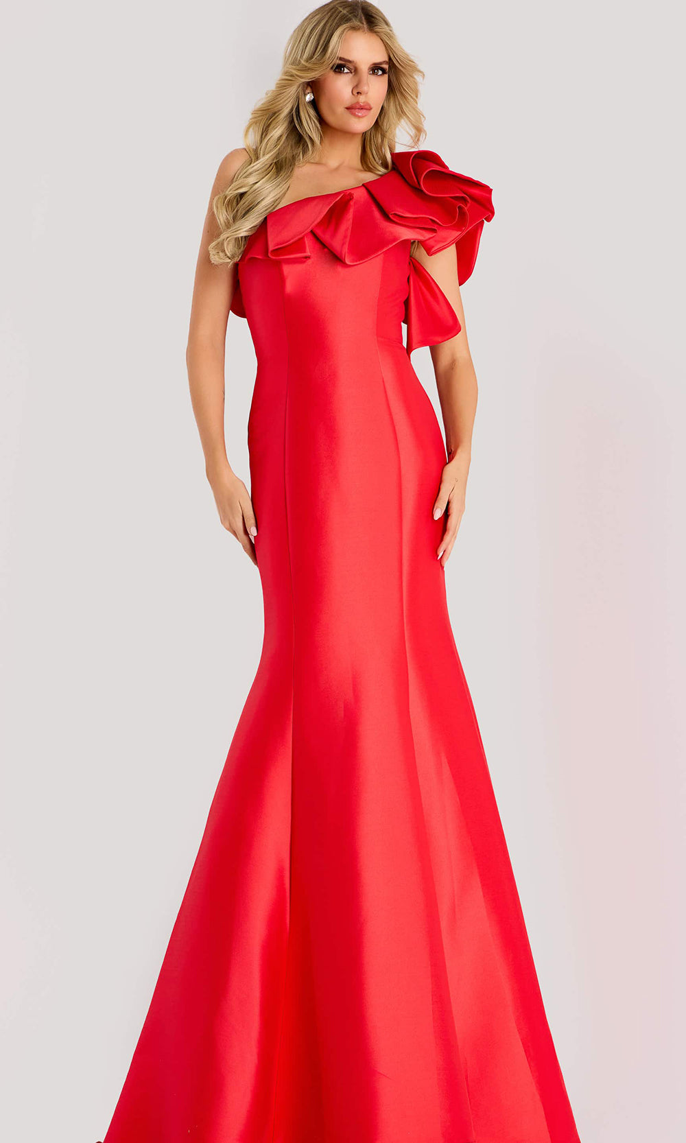 Jovani 44527 - Ruffled Neck Mermaid Long Gown - designer prom dress at Silhouette Dresses
