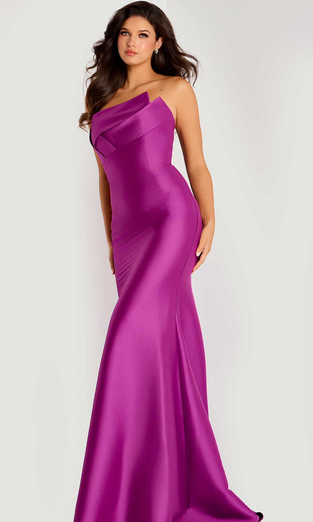 Jovani 44529 - Asymmetric Fold Bodice Evening Gown - back view