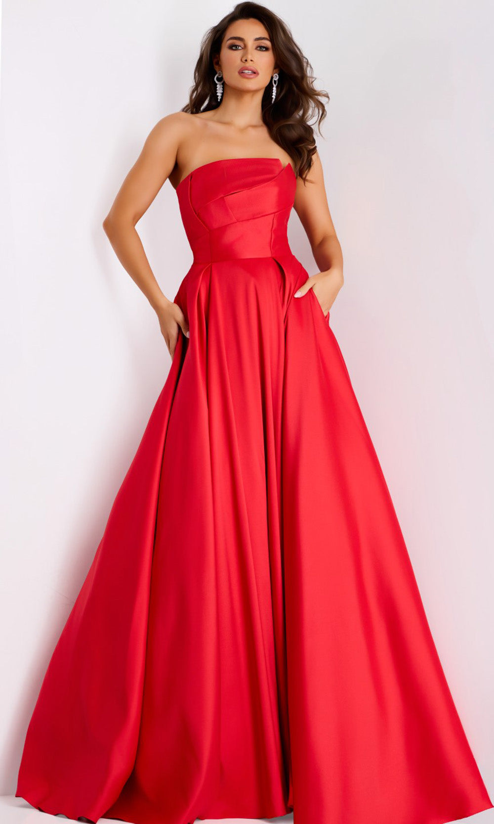 Jovani 44531 - Pleated Bodice Strapless Evening Gown - designer ball gown at Silhouette Dresses