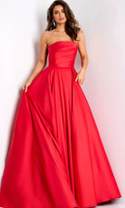Jovani 44531 - Pleated Bodice Strapless Evening Gown - back view