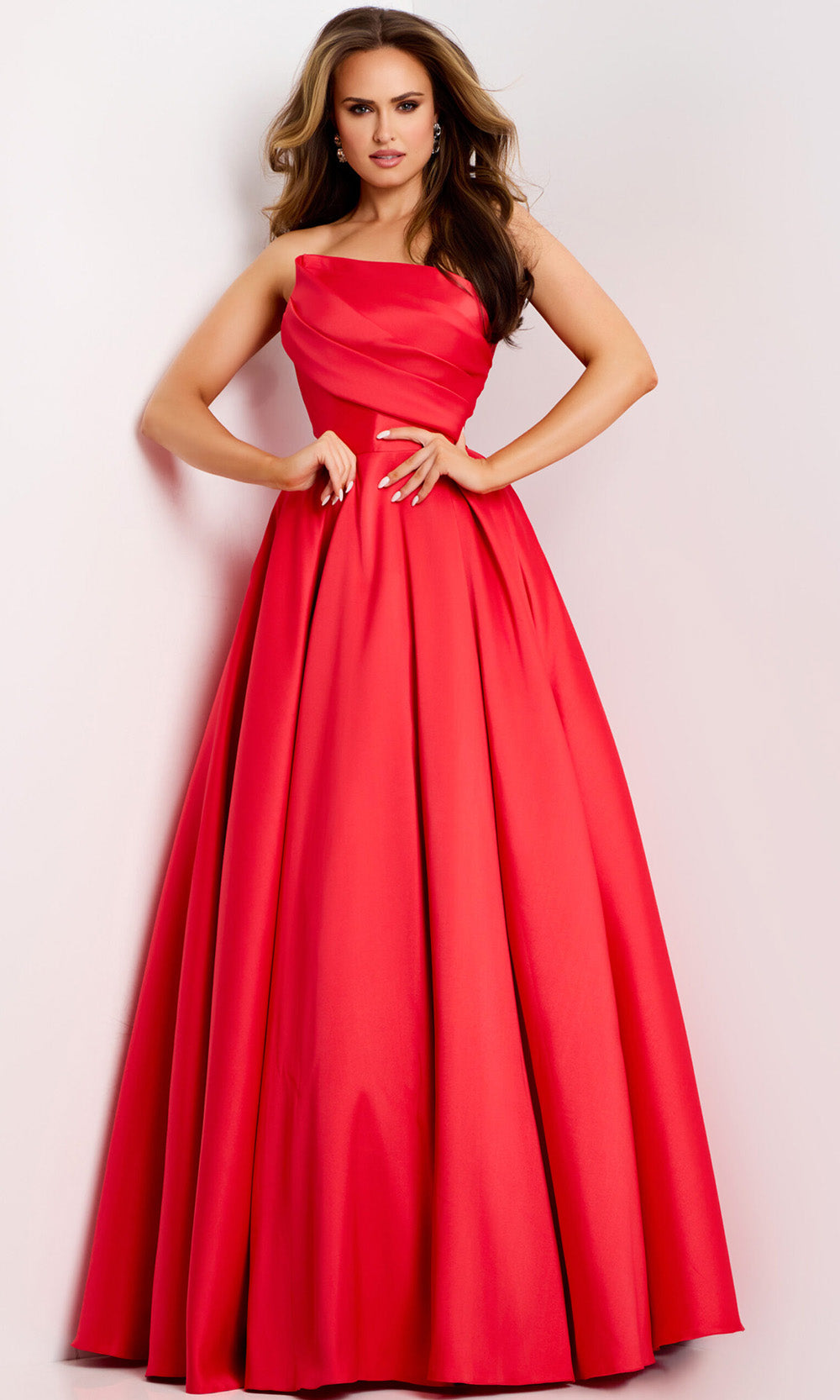 Jovani 44533 - Strapless Satin Evening Ballgown - designer ball gown at Silhouette Dresses