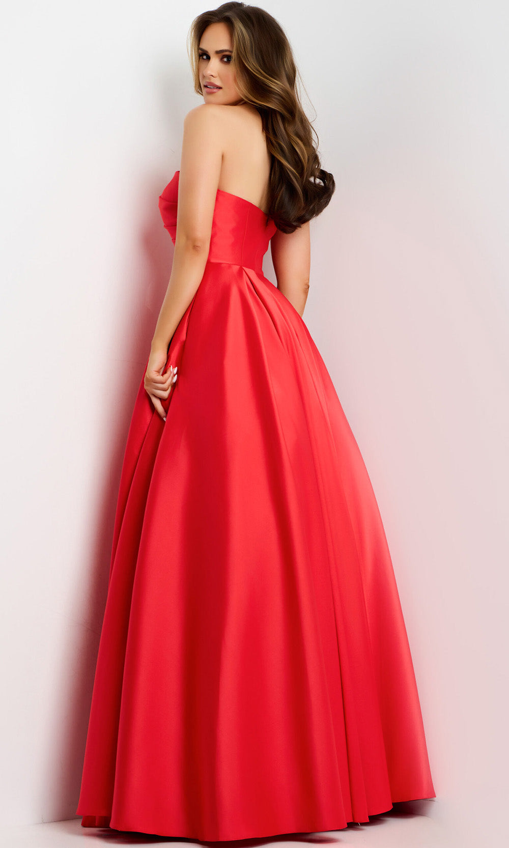 Jovani 44533 - Strapless Satin Evening Ballgown - back view
