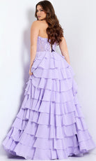 Jovani 44543 - Lace Corset Ruffle A-Line Dress - back view