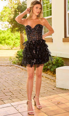 Primavera Couture 4454 - Tiered Floral Sequin Cocktail Dress - view 8