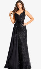Jovani 44592 - Sleeveless Sequin Ornate Gown with Side Draped - designer prom dress at Silhouette Dresses