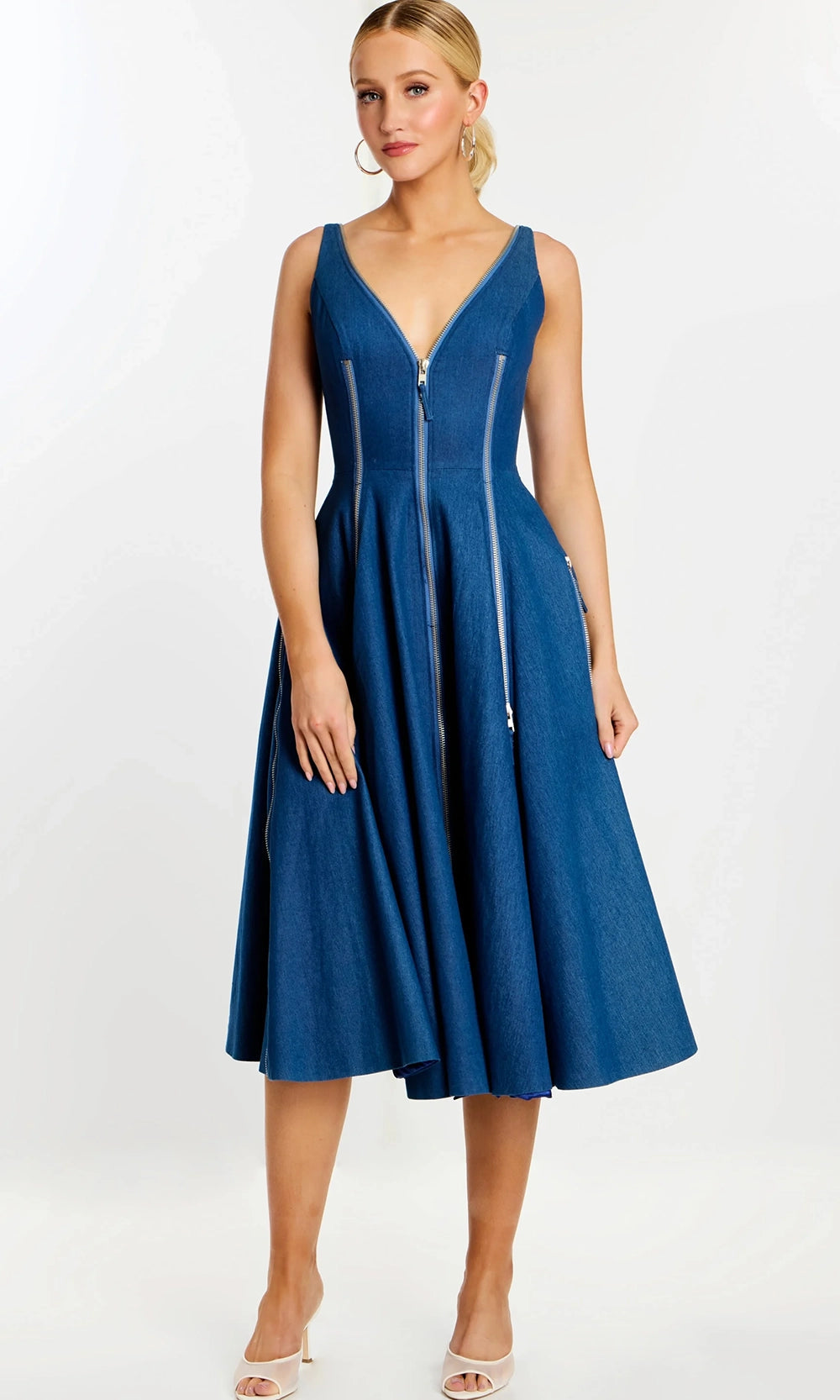Jovani 44680 - Sleeveless Zipper Detail Tea-Length Dress - designer prom dress at Silhouette Dresses