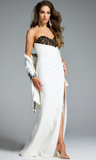 Jovani 44728 - Strapless Sheath Gown with Beaded Detail - back view