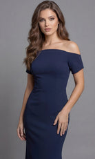 Jovani 44729 - Short Sleeve Minimalist Evening Gown - detail view