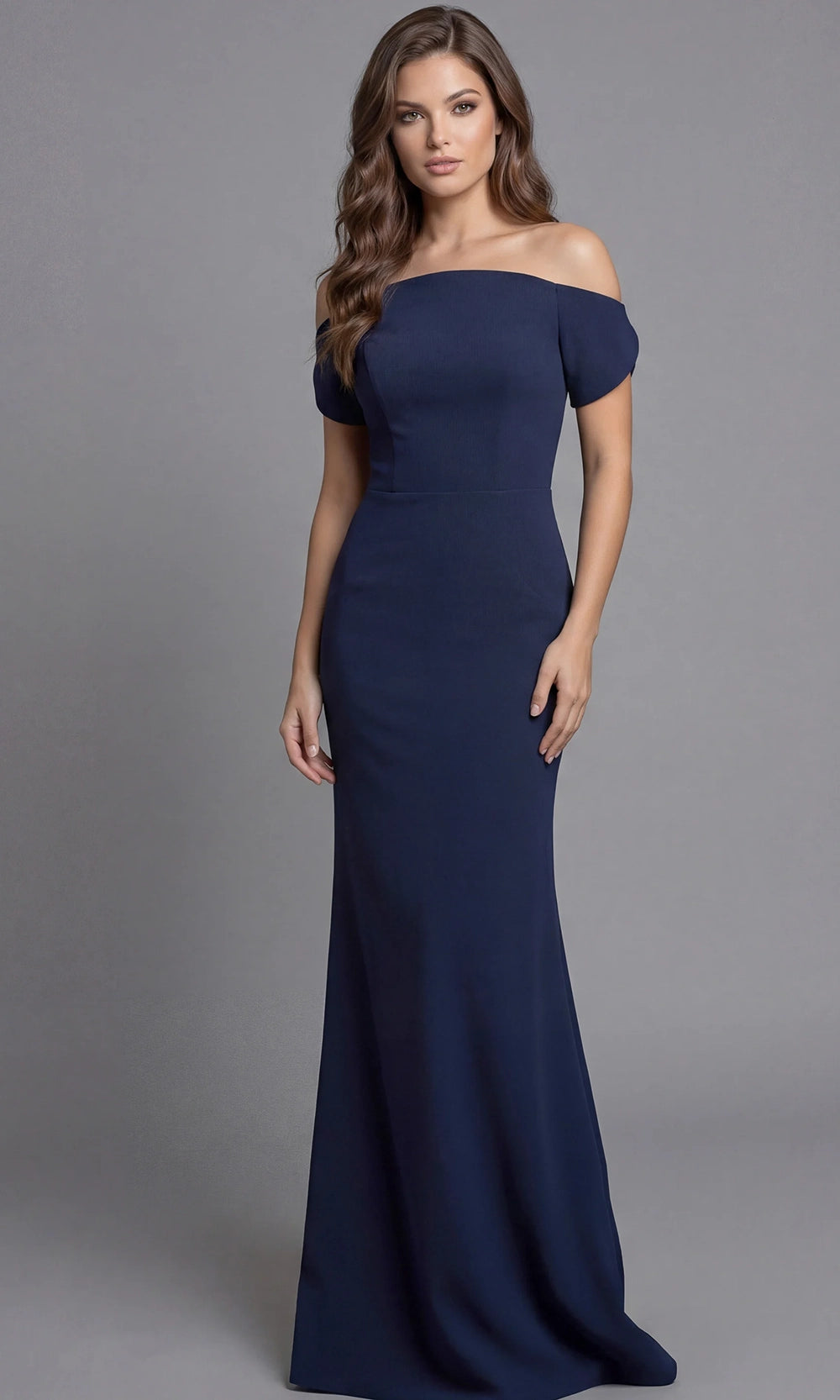 Jovani 44729 - Short Sleeve Minimalist Evening Gown - designer mother of the bride dress at Silhouette Dresses