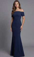 Jovani 44729 - Short Sleeve Minimalist Evening Gown - back view