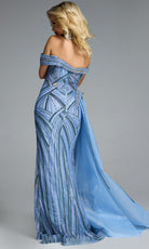 Jovani 44843 - Beaded Off Shoulder Gown with Side Overskirt - view 5