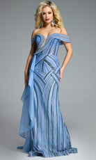 Jovani 44843 - Beaded Off Shoulder Gown with Side Overskirt - view 7