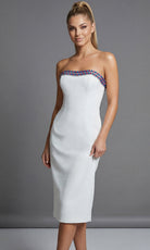 Jovani 44894 - Multicolor Crystal Trim Strapless Sheath Dress - designer prom dress at Silhouette Dresses