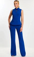 Jovani 44979 - Collared Neckline Keyhole Pantsuit - back view