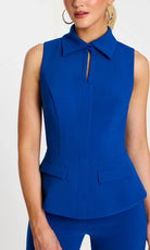 Jovani 44979 - Collared Neckline Keyhole Pantsuit - detail view