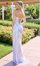 Primavera Couture 4501 - Plunging Swirl Embellished Prom Dress - detail view