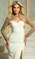 Jovani 45090 - Crystal Mesh Bodice Sweetheart Gown - back view