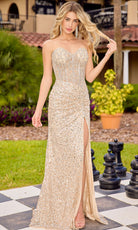 Primavera Couture 4509 - Strapless Ruched Waist Prom Dress - back view
