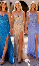 Primavera Couture 4512 - Strapless Starburst Pattern Prom Dress - view 9