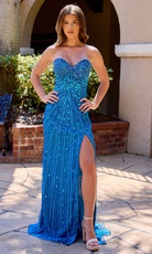 Primavera Couture 4512 - Strapless Starburst Pattern Prom Dress - view 10