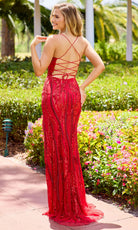 Primavera Couture 4513 - Strappy Back Shimmer Applique Dress - detail view