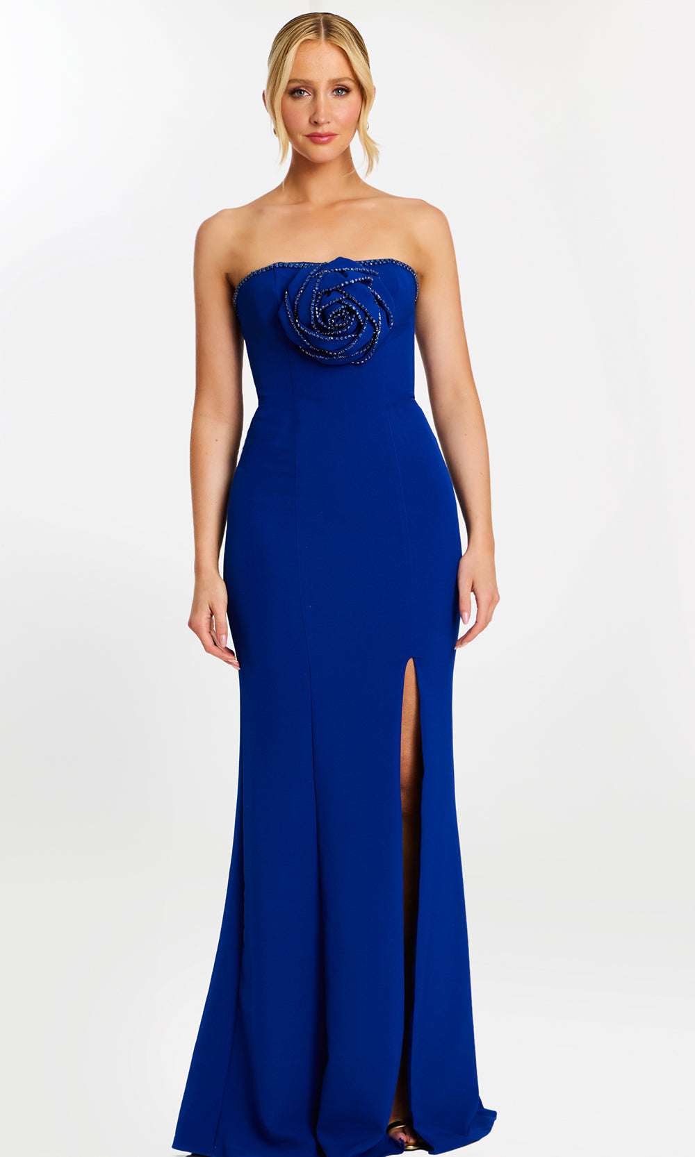 Jovani 45151 - Beaded Rose Applique Long Strapless Gown - designer prom dress at Silhouette Dresses