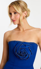 Jovani 45151 - Beaded Rose Applique Long Strapless Gown - view 4