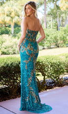 Primavera Couture 4516 - Baroque Embellished Corset Strapless Dress - back view