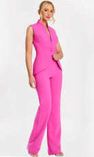 Jovani 45171 - Two Piece Plunging Neck Pantsuit - detail view