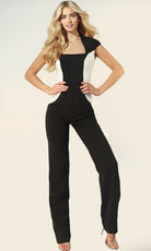 Jovani 45172 - Square Neck Colorblock Jumpsuit - designer prom dress at Silhouette Dresses