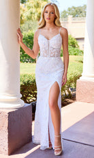 Primavera Couture 4522 - Floral Beaded Lace-Up Back Prom Dress - view 8